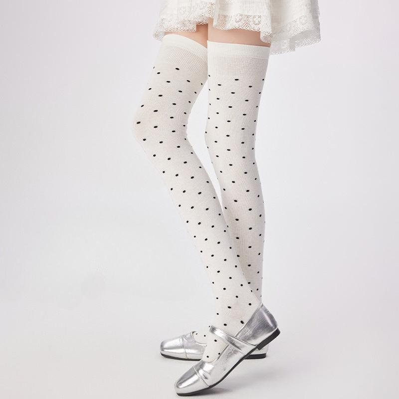 1/4 Paar Frühling Neue Lässige Bequeme Damen Socken Elegant Einfach Punkte Damen Knie Over Socken Modische Vielseitige Lange Socken