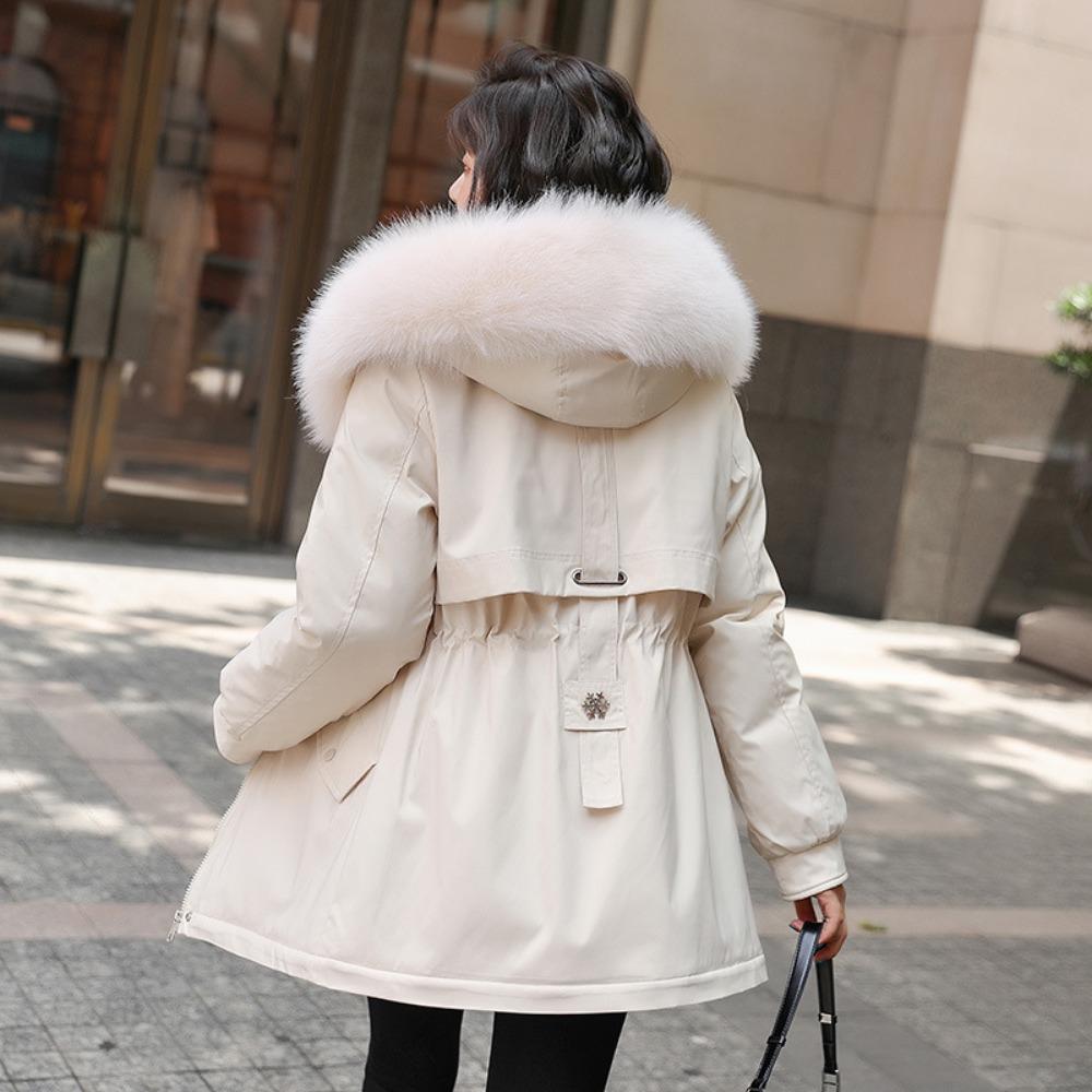 New loose Korean version fur collar with down, down cotton clothes winter coat