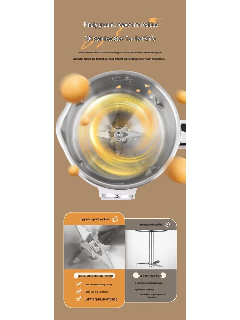 Doppelspannungs Sojamilchbereiter: Automatischer, Multifunktionaler Mixer (1,2L & 1,5L Fassungsvermögen)