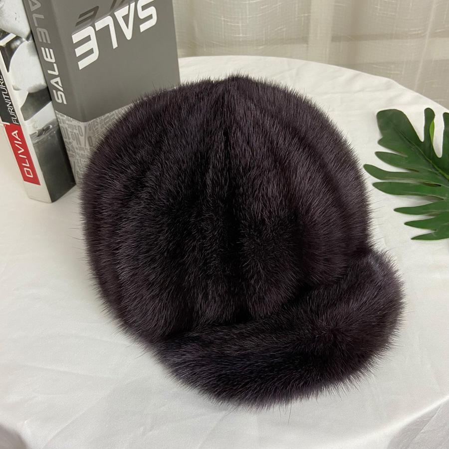 

Натуральная норковая шляпа с козырьком, бейсболка, женская, зимняя, элегантная, стильная, теплая шапка One Size