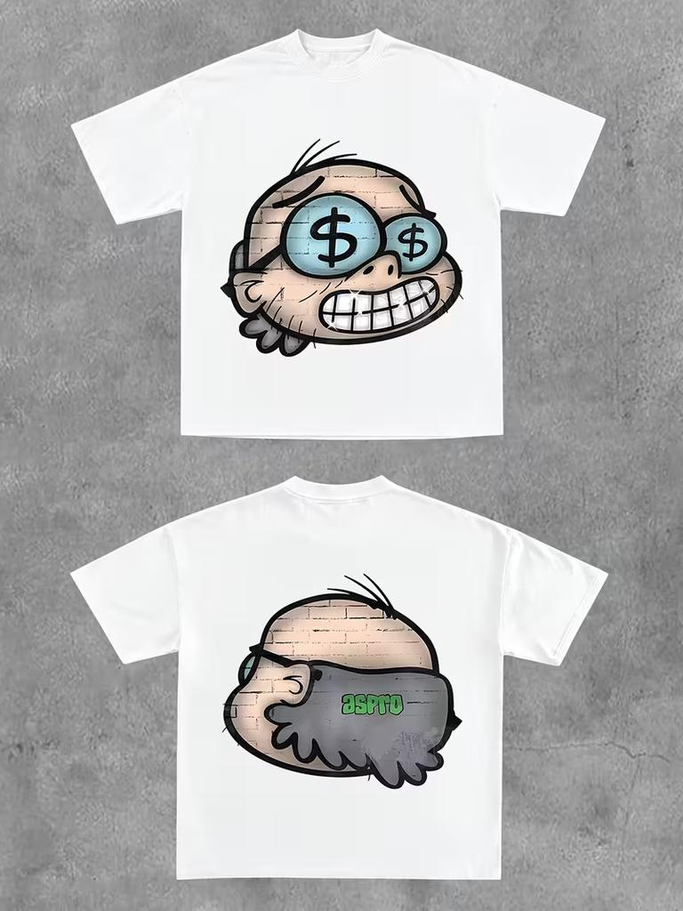 New For 2026 Printed CrewNeck Graffiti TShirts 90s Retro Cropped Tops Y2k Grunge Style And 2000sStyle TopsUnisex