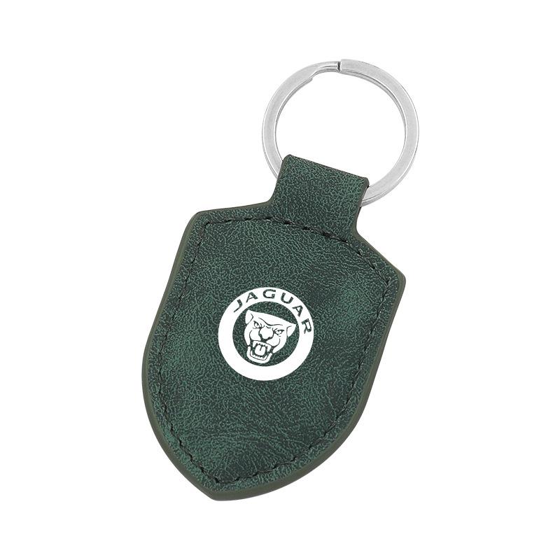 Carbon Fiber Pattern Leather Keychain for Jaguar XEL, F-Pace, F-Type, and XF