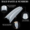 504Pcs Extra-Long C Curve False Nail Tips Abs Straight Coffin Fake Nails Half-Cover Press On Nail Tips
