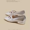 Silver ballet single shoes women's 2025 summer new French cross evening breeze light mouth temperament flat Mary Jane shoes