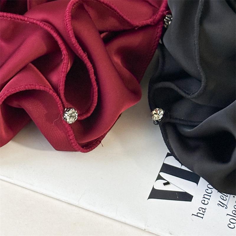 Ponytail Holder Rhinestone Hair Tie Elegant Large Intestine Hair Ring Scrunchie Gift High Elasticity Durability Hair Accessories