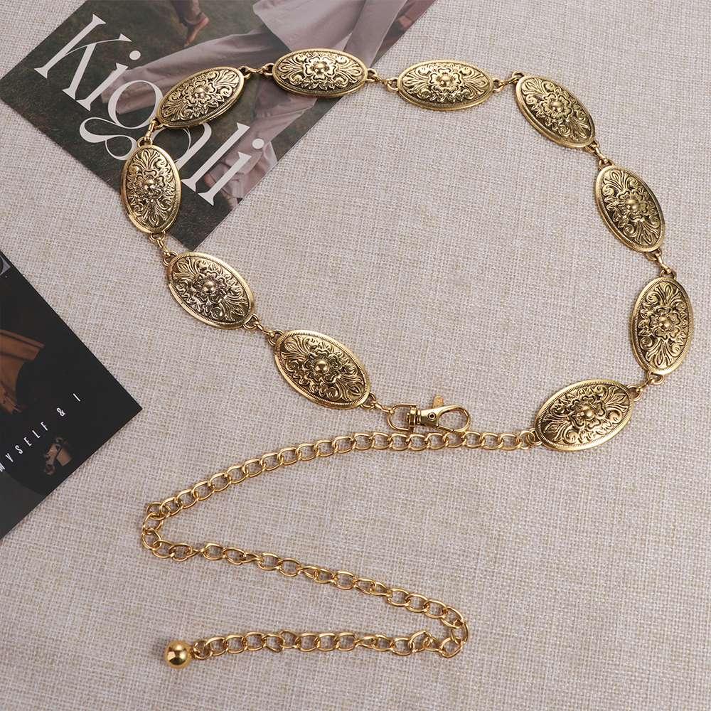 Silver Belt Waist Chain Carving Metal Body Chain Summer   Beach Accessories