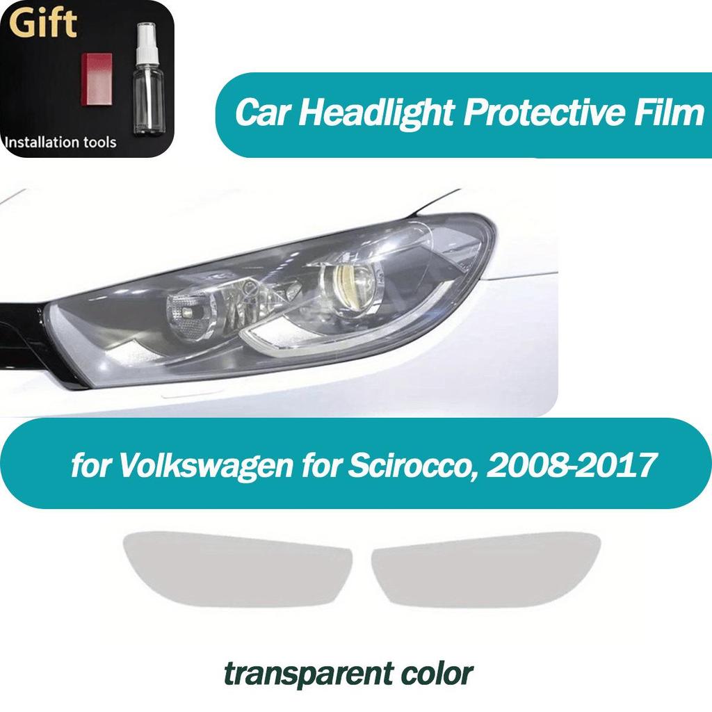 Volkswagen Scirocco 08-26 Smoked Headlight Protective Film Sticker