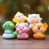 Twelve Zodiac Mini Resin Animal Figurines: Cute Cartoon Style