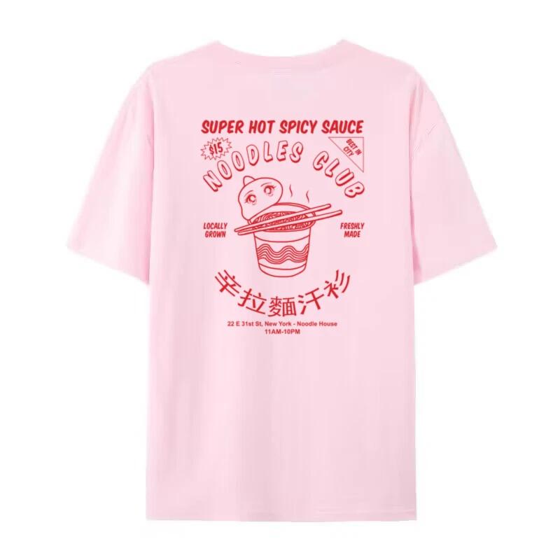Women Funny Anime Noodle T Shirt Oversized Japanese Harajuku Streetwear Graphic Tees Vintage RaUnisex Foodie Shirt Unisex Clothes