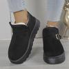 Fashion Black Thicken Plush Ankle Boots for Women Winter Plus Size 36-43 Slip On Anti Slip Snow Boots Woman Platform Warm Short Booties