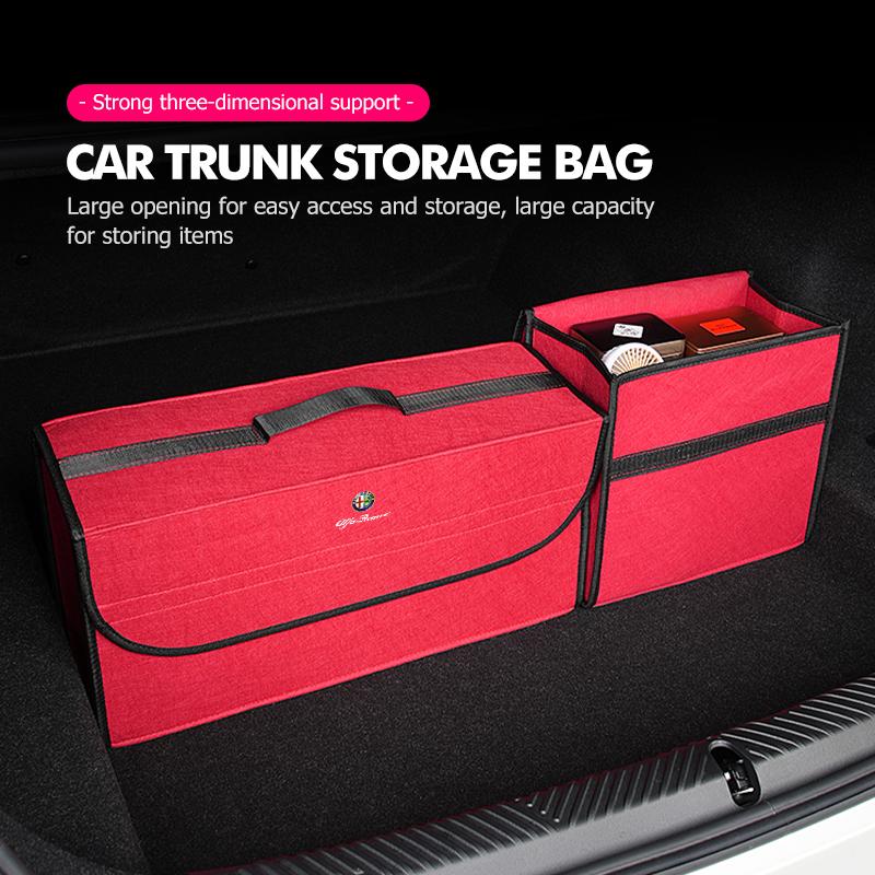 Car Trunk Storage Large Capacity Stowing Tidying Organizer Box For Alfa Romeo 159 Giulietta Giulia 147 Mito 156 159 166 GT