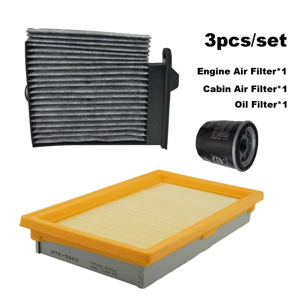 

3pcs Filter Set For Nissan Tiida SC11 C11 2004-2012 Grand Livina L10 Engine Interior Cabin A/C Air Oil Filter Kit Accessories 3pcs Set