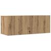3 Piece Wall Mounted TV Cabinet Set Artisan Oak Finish Engineered Wood