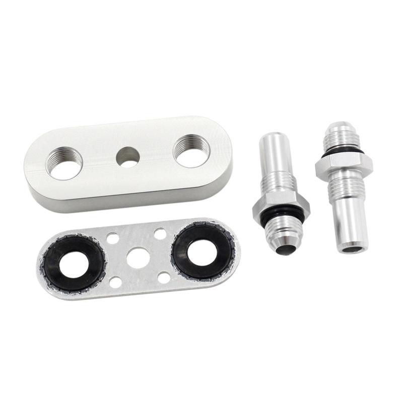 Cooler Line Adapter Plate with Durable Aluminum Alloy Construction 6AN Fittings Oil Seal for Transmission and Auto Use