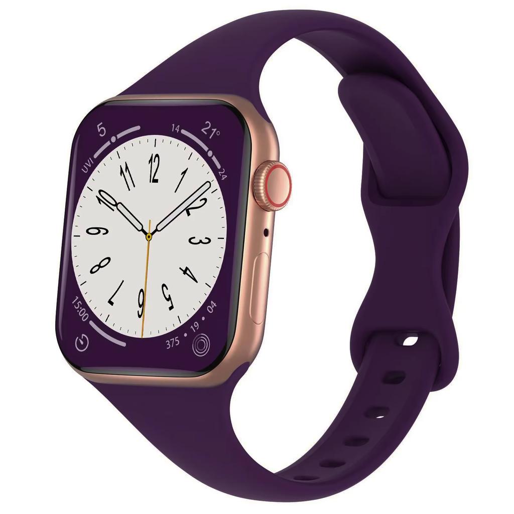 Slim strap for Apple watch ultra 2 3 band 49mm 46mm 44mm 41mm 45mm correa Silicone bracelet iWatch series 11 8 7 3 9 10 SE 40mm