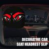 Novelty Auto Decorations 2Pcs Spooky Car Headrest Covers, Cartoon Evil Face Seat Breathable Interior Protectors, Elastic Protectors for