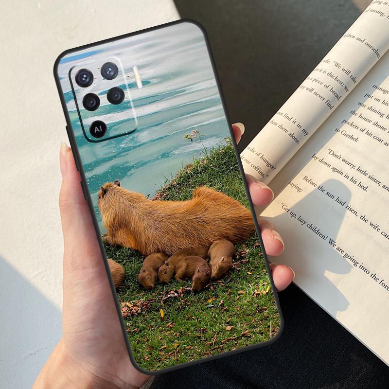 Capybara Animal Case For Oppo A54 A74 A94 A17 A57 A77 A76 A16 A96 A18 A60 A80 A40 A38 A58 A78 A98 A15 A5 Pro