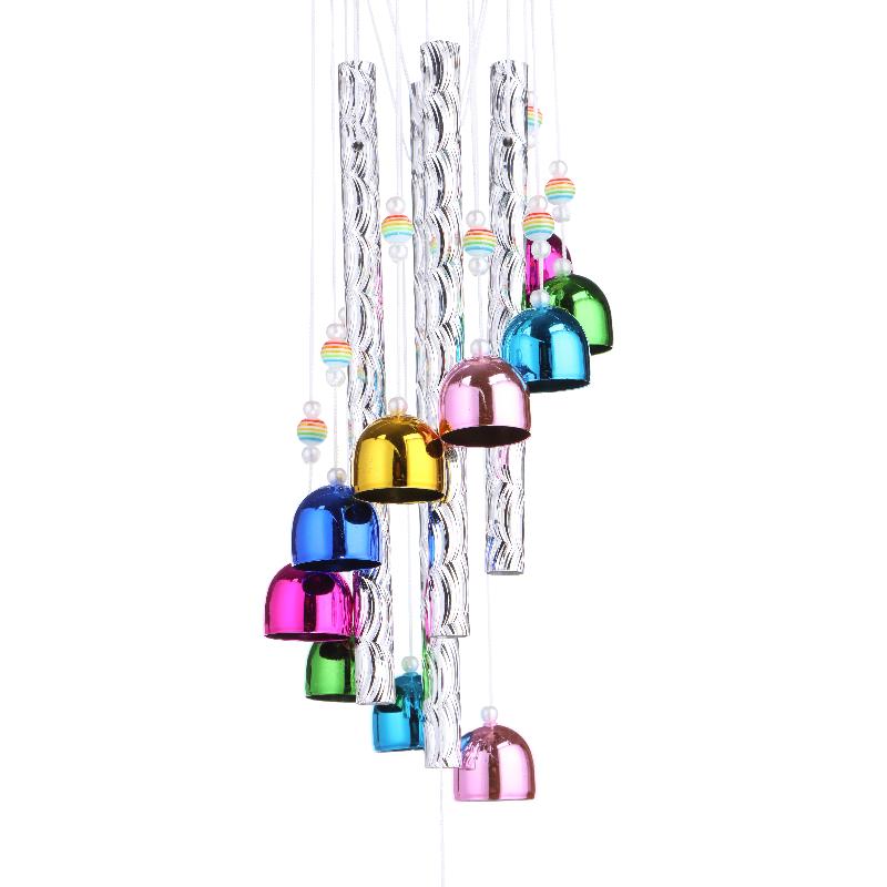 Colorful Metal Wind Chimes Wooden Top Hanging Decor With Flower Beads Wind Chime For Home Garden Patio Terrace Decor Wind Chimes