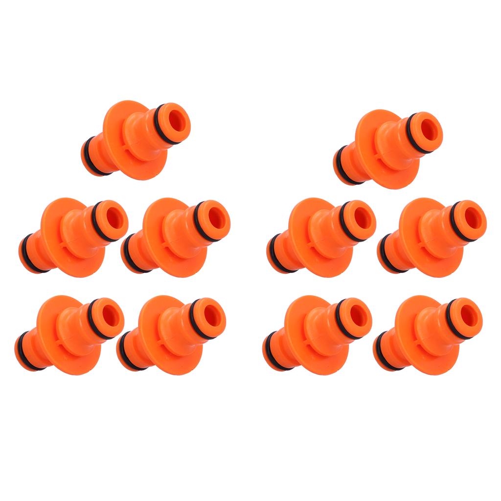 10Pcs Garden Hose Connector 2‑Way Nipple Joint Fitting for Garden Irrigation Watering