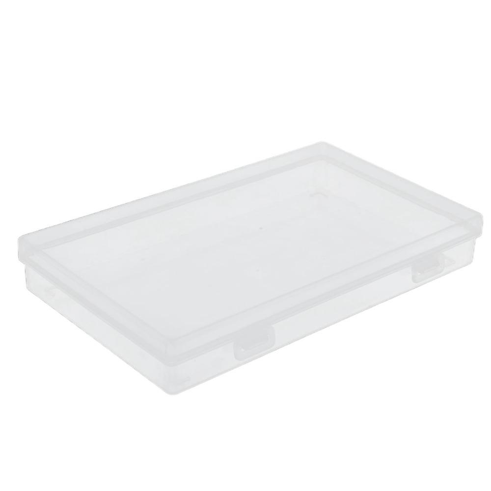 4pcs Flap Lid Hinged Cover Box Transparent Multipurpose Storage Box Office Supplies