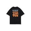 Li-Ning CF Youth Attitude Reversible English Print Loose Round Neck Short Sleeve T-Shirt Men Tops Black AHSQ352-1