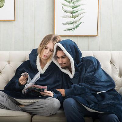 Herren und Damen Herbst Winter Warm Einfarbig Flanell Robe Unisex Casual Hoodie Home Loungewear