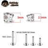 1 Stück G23 Titan Piercing CZ Stein Innen Gewinde Labret Monroe Lippenring Tragus Nagel Helix Ohrstecker 16G 18G Körperschmuck