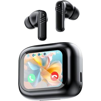 Ohrhörer mit aktiver Geräuschunterdrückung ANC Smart Touch Screen Bluetooth 5.4 Ohrhörer Ohrhörer für iPhone Android Echte kabellose Ohrhörer für Sport Workout Gym