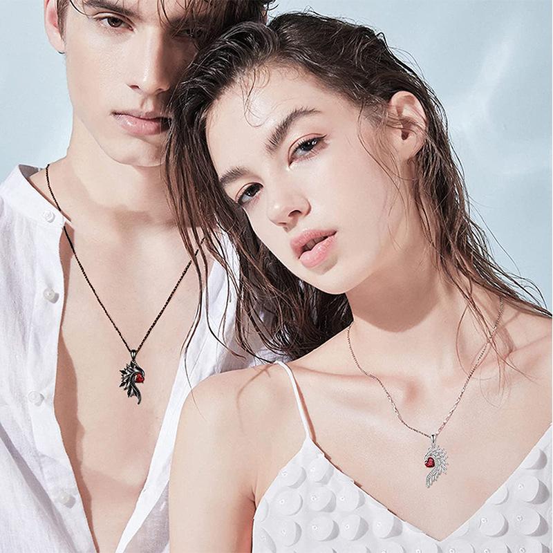 

Ожерелье с крыльями ангела в стиле панк для мужчин и женщин, эстетика, готические украшения, ретро-тренд, ожерелье с подвеской для подростков, крутые крылья, подарок для пары чёрный