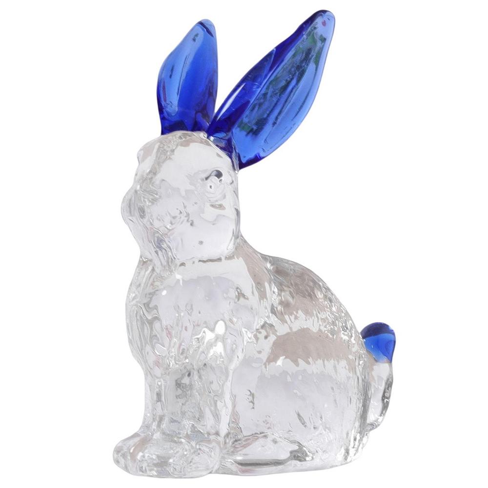 

1 шт. Кролик Стеклянная Статуэтка Животного Кролика Кристалл Прозрачные Статуэтки Статуэтка Скульптура Фигурка Украшения Садовое Украшение Дома синий