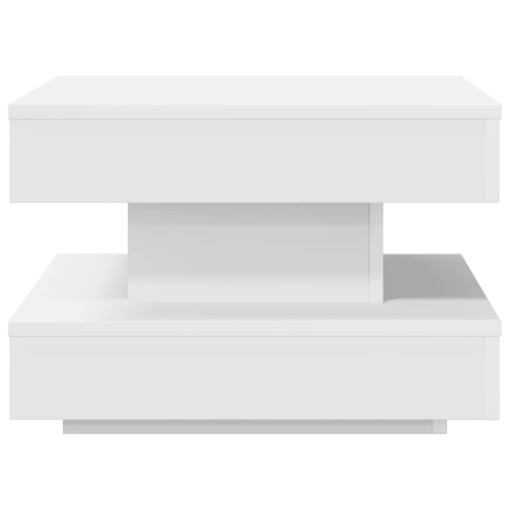 Rotating Coffee Table 360 degrees Swivel White 50 x 50 x 34.5 cm