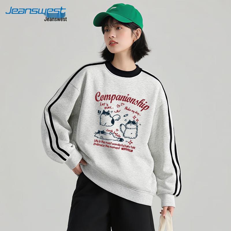 Jeanswest Women's 2025 Loose Fit Round Neck Sweatshirt