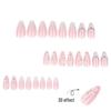 3D Rhinestone Floral Almond Nails - French White Gradient Fake Nails