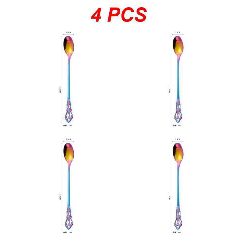 2/4/6 ST Kaffetillbehör Sked Rostfritt Stål Europeisk Stil Snidad Liten Kökstillbehör Snacks Skopa Matservis