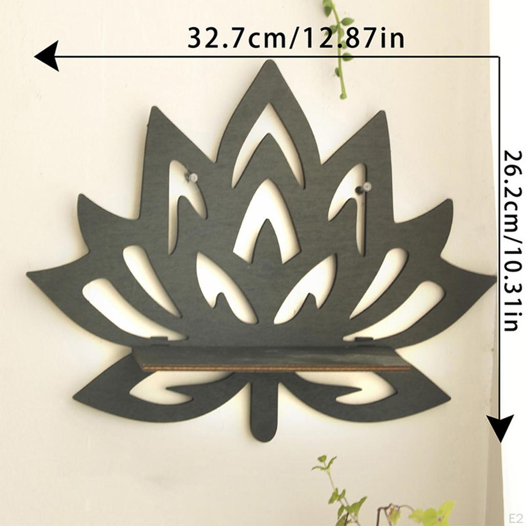 Wooden Shelf Wall Organizer Office Stand Flower Floating Display Storage for Candleholder