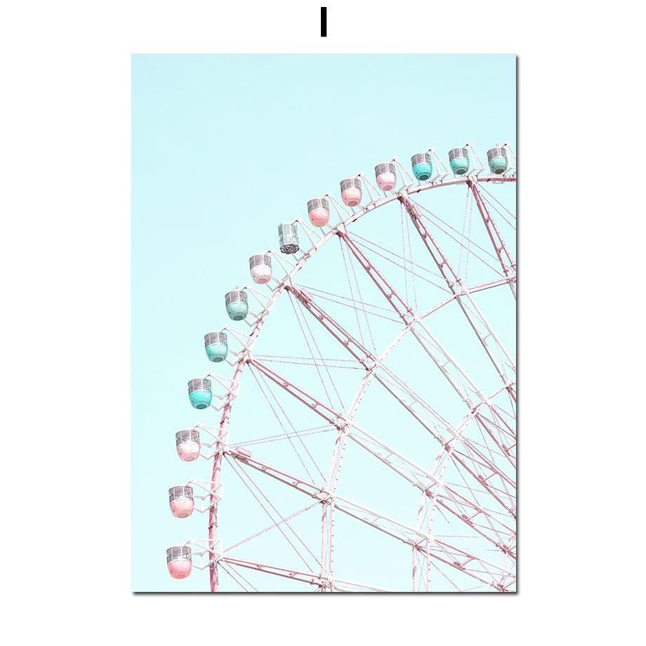 Summer Sea View Wall Art Canvas Painting Beach Scenery Posters Flamingo Flower Starfish Wall Pictures For Living Room Decor