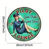 Pilot's Lounge Metal Tin Sign Wall Art Decor for Cafe Bar Club Beach Home
