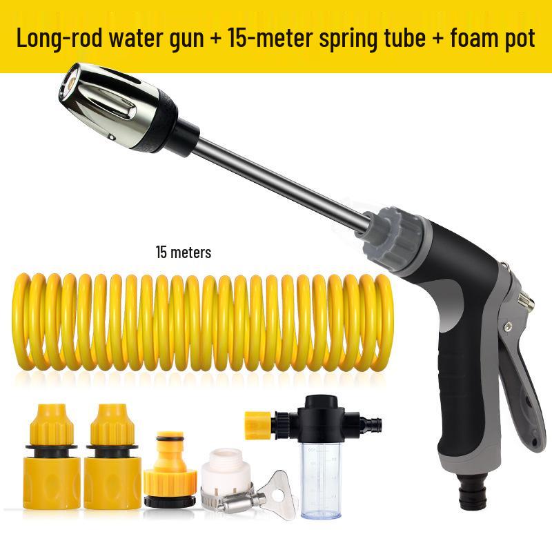 High-Pressure Car Wash Water Gun with Soft Hose and Spray Nozzle