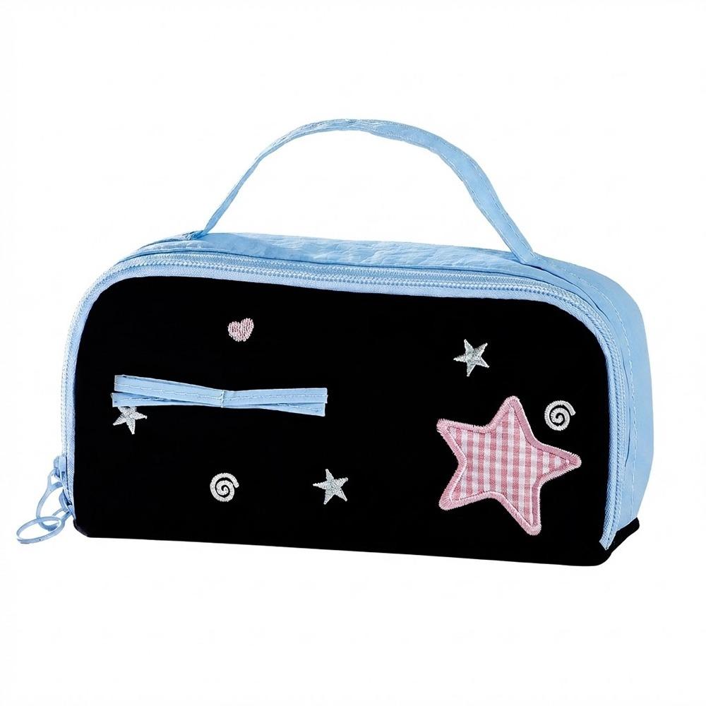Mit Griff Federmäppchen Sternen-Design Schreibwarentasche Kawaii Federmäppchen Schüler