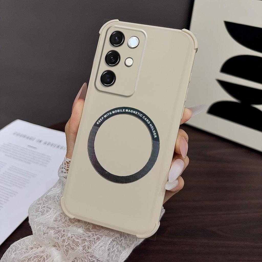 Case for realme C85 5G,15x 5G Skin-Feel Matte Magnetic Casing 4-Corner Airbag Shockproof Bumper Cover