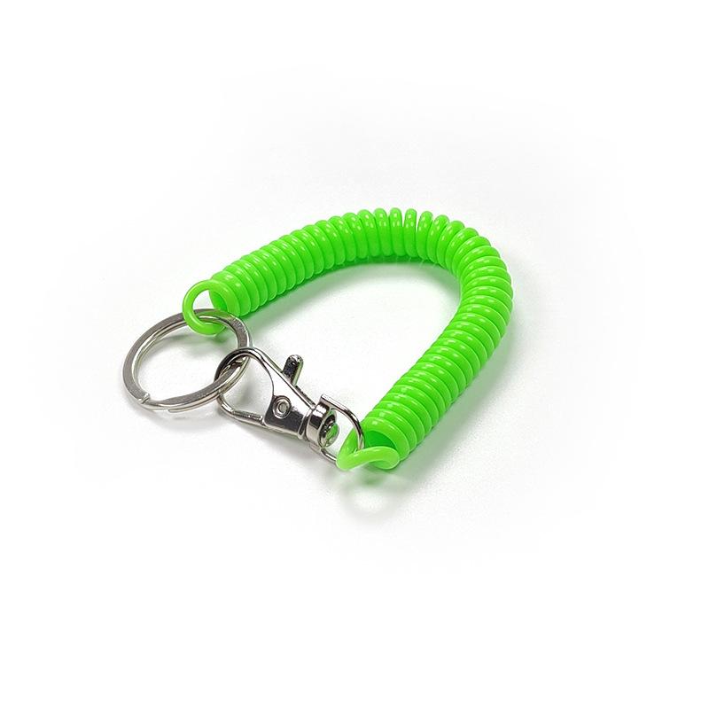 Colorful Retractable Plastic Spring Rope Keychain - Portable Anti-Lost Keyring
