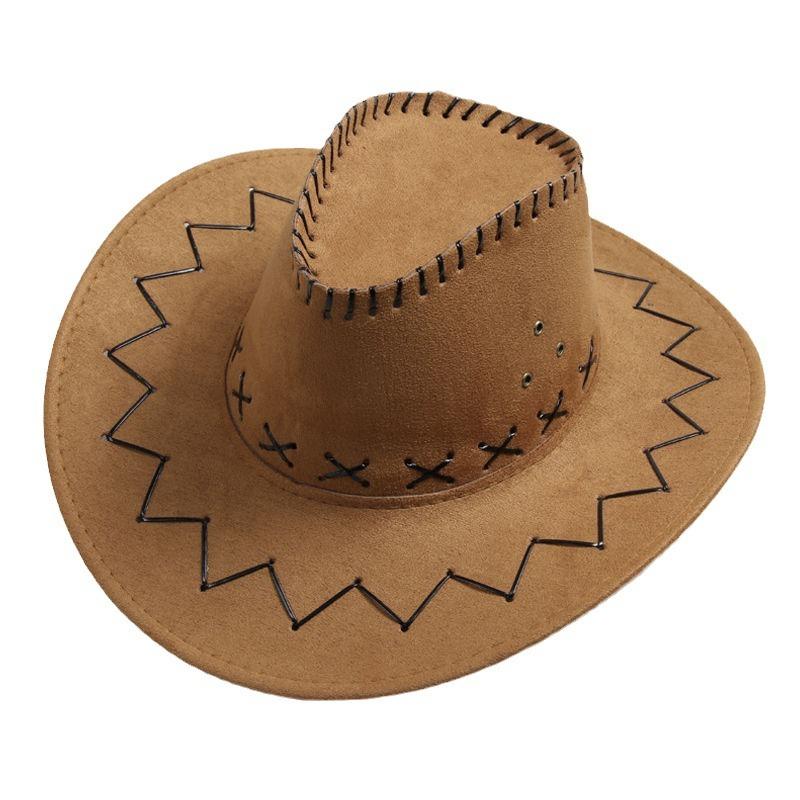 Summer Knight Cowboy Hat New Women's Big Edge Breathable Beach Hat Shading Leisure Sun Protection Travel Grassland Horseback Riding