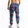 Men's Boho Tribal Print Linen Pants Cotton Summer Casual Drawstring Outdoor Sport Trousers Running Jogger Tracksuit Pants