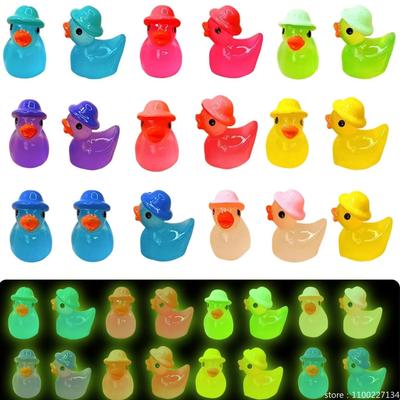100/50Pcs Glow In The Dark Mini Resin Ducks For Garden Aquarium Micro Landscape Potted Plant Decor Miniature Plastic Ornament