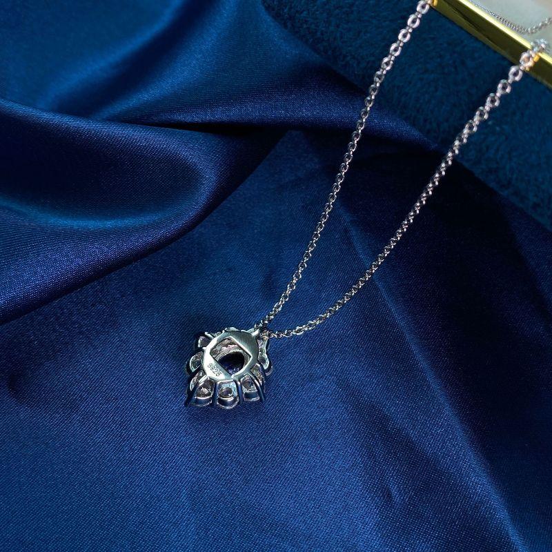100 %S Color Sapphire Pendant Necklaces Sparkling High Carbon Women Diamond Nuptial Bridal Event Gathering Fine JewelryTrendy