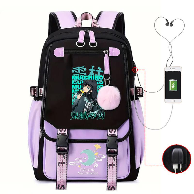 Demon Slayer Ghost Slayer Blade Peripheral Printing Trend Junior High School Students Large Capacity Student School Bag