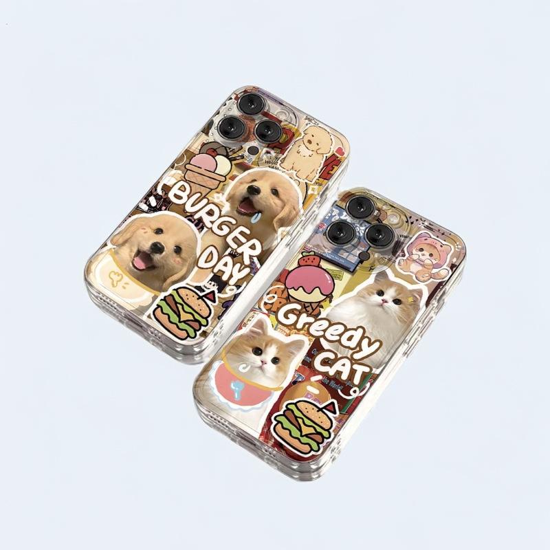 The Hamburger Cat One Day Couple Phone Case Is Suitable for Apple 16promax Space 15iPhone14