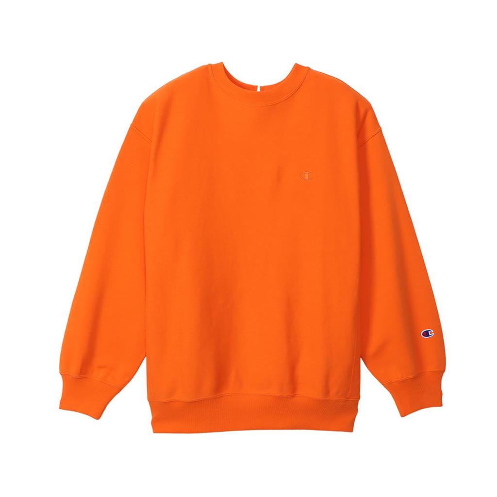 Tunic Long Sleeve Round Neck Cotton 10oz One Point Logo Reverse Tunic Casual Cork Orange [Champion] 100% Weave(R) Women's CW-Y001