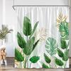 Modern Simple Tropical Leaves Shower Curtain Monstera Palm Leaf Greening Bathroom Decorative Polyster Shower Curtain With Hook