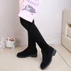 2024 Ladies Shoes Square Low Heel Women Over The Knee Boots Black Round Toe Woman Motorcycle Boots Dfc45